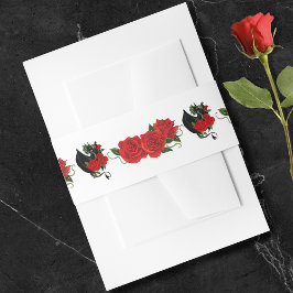 Black Dragon Red Roses Fantasy Bruiloft Uitnodigingen Wikkel