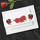 Black Dragon Red Roses Fantasy Bruiloft Uitnodigingen Wikkel