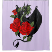 Black Dragon Red Roses Lavendel Douchegordijn (Voorkant)
