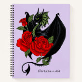 Black Dragon Red Roses Lavendel Notitieboek (Voorkant)