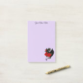 Black Dragon Red Roses Lavendel Post-it® Notes (Op bureau)