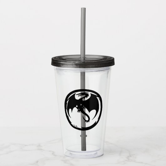 Black Dragon rook acryltumbler Acryl Drinkbeker (Voorkant)