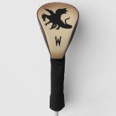 Black Dragon Rustic Background Initiaal Golfheadcover (Voorkant)