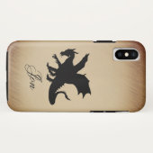 Black Dragon Rustic Background Personal Case-Mate iPhone Case (Achterkant (horizontaal))