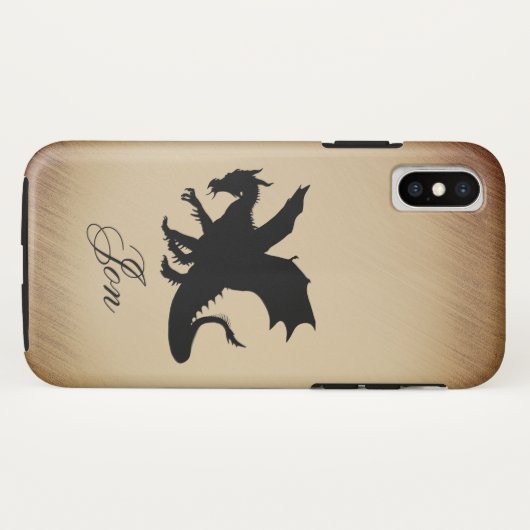 Black Dragon Rustic Background Personal Case-Mate iPhone Case (Achterkant (horizontaal))