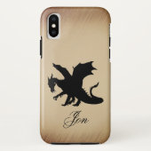Black Dragon Rustic Background Personal Case-Mate iPhone Case (Achterkant)