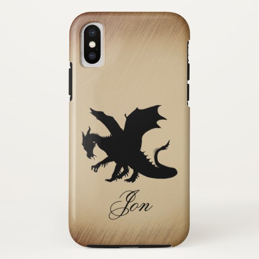 Black Dragon Rustic Background Personal Case-Mate iPhone Case (Achterkant)