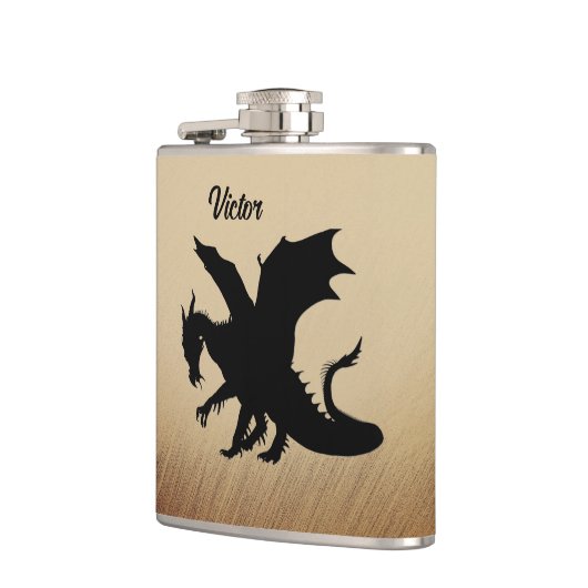 Black Dragon Rustic Background Personal Heupfles (Links)