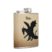 Black Dragon Rustic Background Personal Heupfles (Rechts)