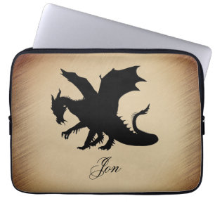 Black Dragon Rustic Background Personal Laptop Sleeve