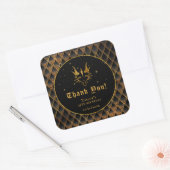Black Dragon Scales Gouden Verjaardag Dank u Vierkante Sticker (Envelop)