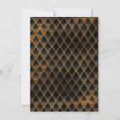 Black Dragon Schalen Gouden Faux Glitter Verjaarda Bedankkaart (Achterkant)