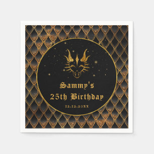 Black Dragon Schalen Gouden Faux Glitter Verjaarda Servet