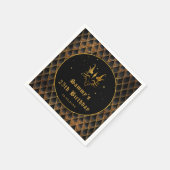 Black Dragon Schalen Gouden Faux Glitter Verjaarda Servet (Hoek)