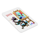 Black Dragon schildert je portret op Premium Magne Magneet (Rechterzijde)