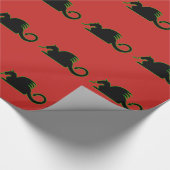 Black Dragon Silhouette Cadeaupapier (Hoek)