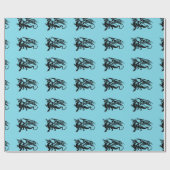 Black Dragon Silhouette Cadeaupapier (Vlak)