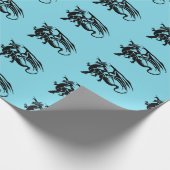 Black Dragon Silhouette Cadeaupapier (Hoek)