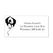 Black Dragon Trouwadres Rubberstempel (Afrduk)