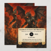 Black Dragon Warrior Verjaardag Kaart (Voorkant / Achterkant)