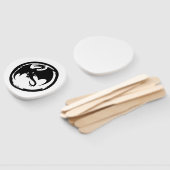 Black Dragon white paddle hand fans Handwaaier (Niet-gemonteerd)
