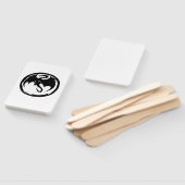 Black Dragon white rectangle hand fans Handwaaier (Niet-gemonteerd)