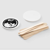 Black Dragon white round hand fans Handwaaier (Niet-gemonteerd)