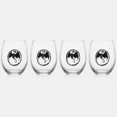 Black Dragon wijnglazen set van 4 Wijnglas Zonder Voet (Voorkant)