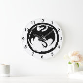 Black Dragon witte wandklok w nummers (Huis)