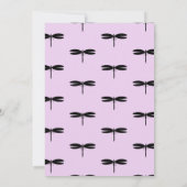 Black Dragonflies Paars Baby shower Kaart (Achterkant)