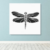 Black Dragonfly Canvas Afdruk (Insitu (Houten vloer))