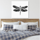 Black Dragonfly Canvas Afdruk (Insitu (Slaapkamer))
