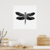 Black Dragonfly Poster (Keuken)