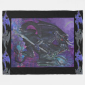 Black Dragons Fleece Deken (Voorkant (Horizontaal))