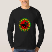 Black Dreadlock Rasta Reggae Lion Design T-shirt (Voorkant)