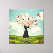 Black Dress Dried Flower Bouquet & Sky Collage Canvas Afdruk (Voorkant)