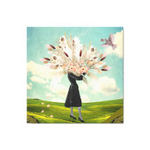 Black Dress Dried Flower Bouquet & Sky Collage