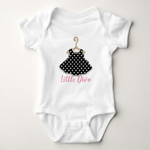 Black Dress Litte Diva Baby Creeper Romper