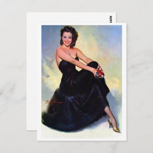 Black Dress Pin omhoog Briefkaart (Voorkant / Achterkant)