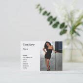 Black Dress Woman Visitekaartje (Staand voorkant)