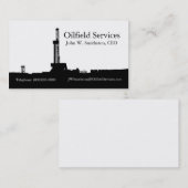 Black Drilling Rig Silhouette Visitekaartje (Voorkant / Achterkant)