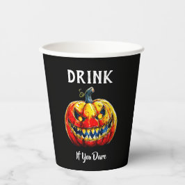 Black Drink if you dare Halloween Smiling Pumpkin Papieren Bekers