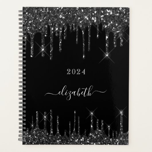 Black drips naam script 2025 planner (Voorkant)