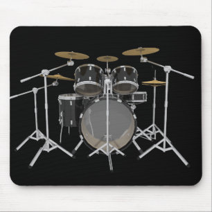 Black Drum Kit:Mousepad Muismat
