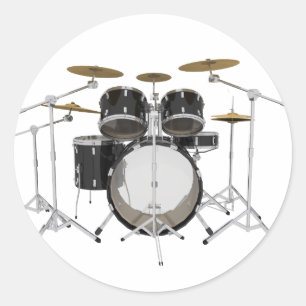 Black Drum Kit: Ronde Sticker