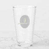 Black Drums Cool Moderne Muziek Monogrammed Glas (Achterkant)