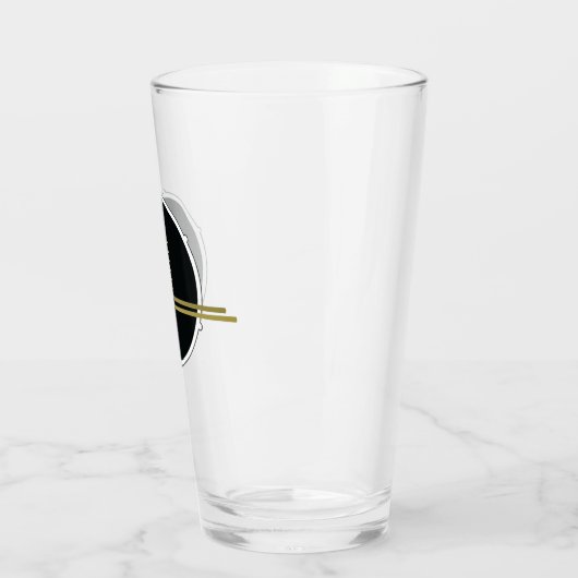 Black Drums Cool Moderne Muziek Monogrammed Glas (Links)