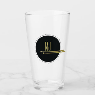 Black Drums Cool Moderne Muziek Monogrammed Glas