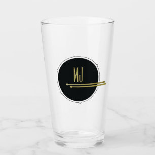 Black Drums Cool Moderne Muziek Monogrammed Glas