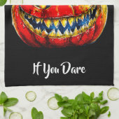 Black Dry If You Dare Halloween Towel Theedoek (Gevouwen)